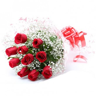 12 red rose bunch Online flower delivery in Jaipur Delivery Jaipur, Rajasthan